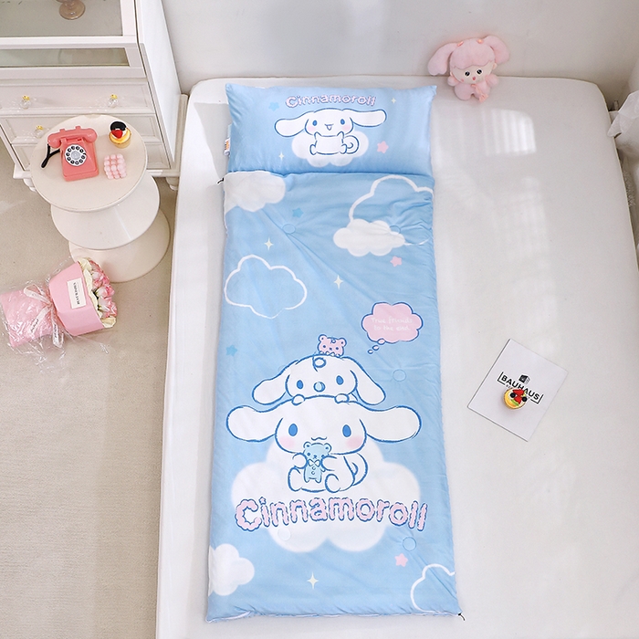 91家纺网 家纺一手货源 找家纺 （总）八零年代 2025新款三丽鸥正版秋冬加厚儿童一体睡袋大宝宝绒防踢被大版卡通懒人被子（含防伪标）