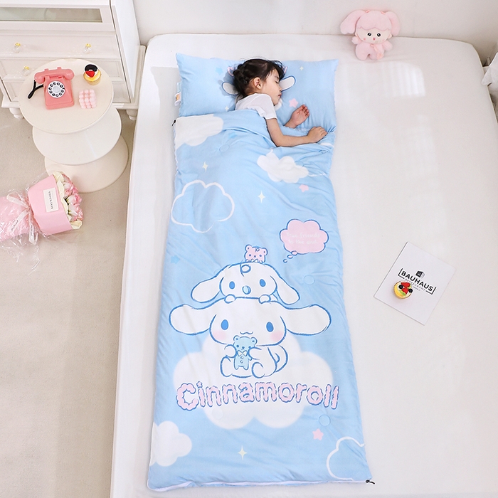 91家纺网 家纺一手货源 找家纺 八零年代 2025新款三丽鸥正版秋冬加厚儿童一体睡袋大宝宝绒防踢被大版卡通懒人被子（含防伪标） 大耳狗