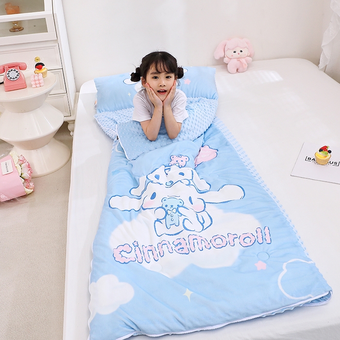 91家纺网 家纺一手货源 找家纺 八零年代 2025新款三丽鸥正版秋冬加厚儿童一体睡袋大宝宝绒防踢被大版卡通懒人被子（含防伪标） 大耳狗