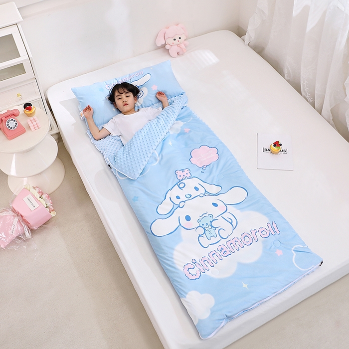 91家纺网 家纺一手货源 找家纺 八零年代 2025新款三丽鸥正版秋冬加厚儿童一体睡袋大宝宝绒防踢被大版卡通懒人被子（含防伪标） 大耳狗