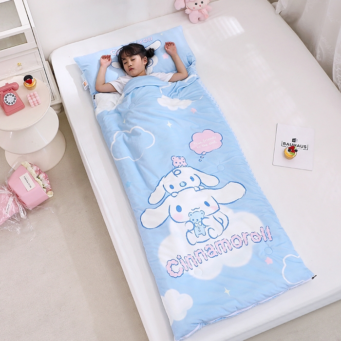91家纺网 家纺一手货源 找家纺 八零年代 2025新款三丽鸥正版秋冬加厚儿童一体睡袋大宝宝绒防踢被大版卡通懒人被子（含防伪标） 大耳狗