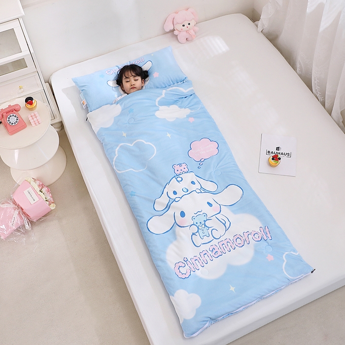 91家纺网 家纺一手货源 找家纺 八零年代 2025新款三丽鸥正版秋冬加厚儿童一体睡袋大宝宝绒防踢被大版卡通懒人被子（含防伪标） 大耳狗