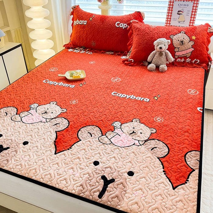 91家纺网 家纺一手货源 找家纺 （总）美达家纺 2025新款高克重牛奶绒夹棉床垫