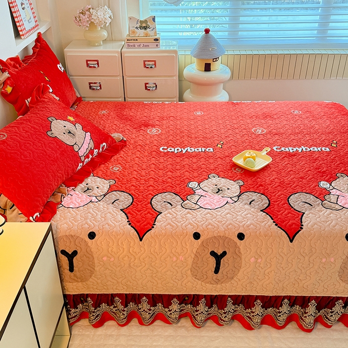 91家纺网 家纺一手货源 找家纺 美达家纺 2025新款牛奶绒榻榻米单床盖床盖单件单品床盖（支持定制，定制款不退不换） 巴拉巴拉