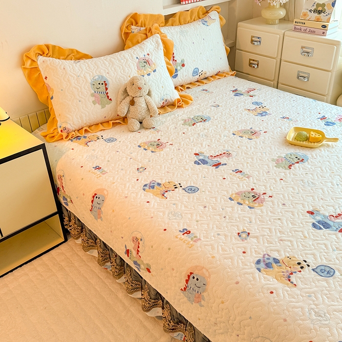 美达家纺 2025新款牛奶绒榻榻米单床盖床盖单件单品床盖（支持定制，定制款不退不换） 恐龙星球