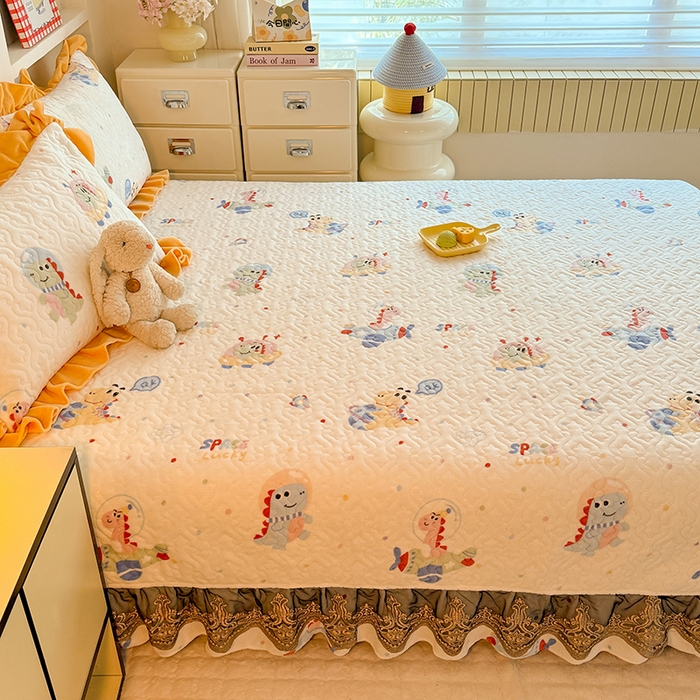 91家纺网 家纺一手货源 找家纺 美达家纺 2025新款牛奶绒榻榻米单床盖床盖单件单品床盖（支持定制，定制款不退不换） 恐龙星球