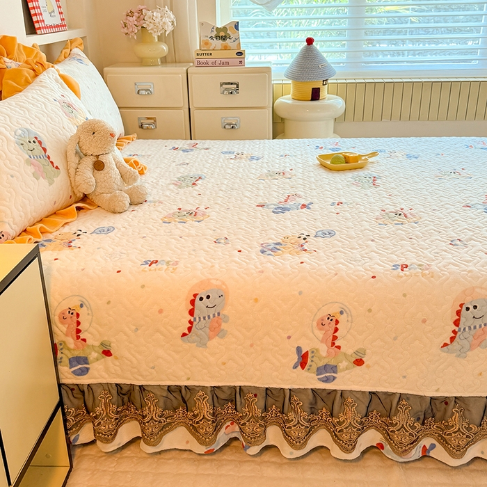 91家纺网 家纺一手货源 找家纺 美达家纺 2025新款牛奶绒榻榻米单床盖床盖单件单品床盖（支持定制，定制款不退不换） 恐龙星球