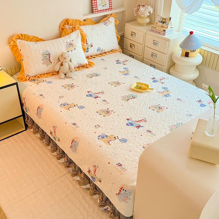 91家纺网 家纺一手货源 找家纺 美达家纺 2025新款牛奶绒榻榻米单床盖床盖单件单品床盖（支持定制，定制款不退不换） 恐龙星球