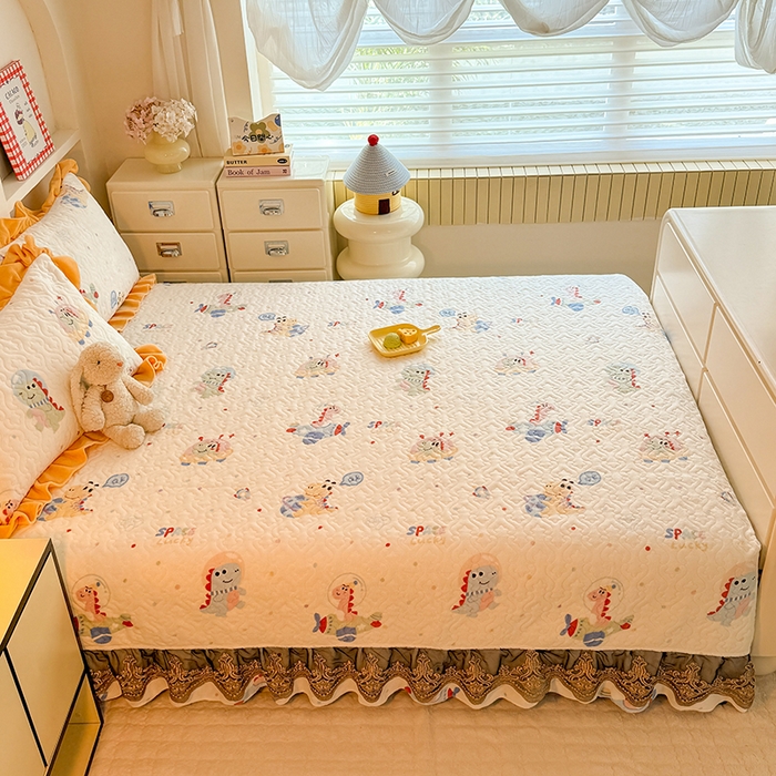 91家纺网 家纺一手货源 找家纺 美达家纺 2025新款牛奶绒榻榻米单床盖床盖单件单品床盖（支持定制，定制款不退不换） 恐龙星球