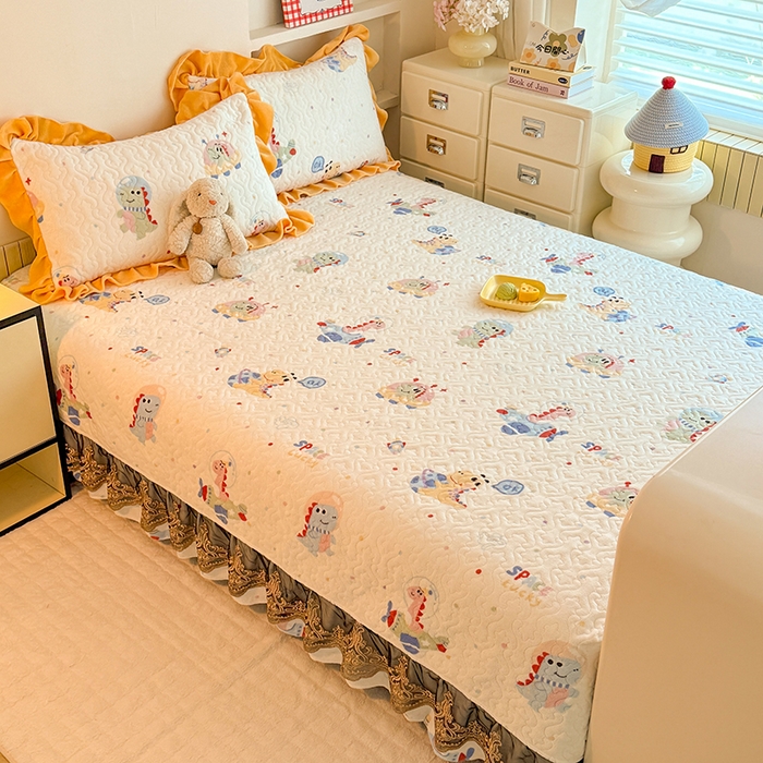 91家纺网 家纺一手货源 找家纺 美达家纺 2025新款牛奶绒榻榻米单床盖床盖单件单品床盖（支持定制，定制款不退不换） 恐龙星球