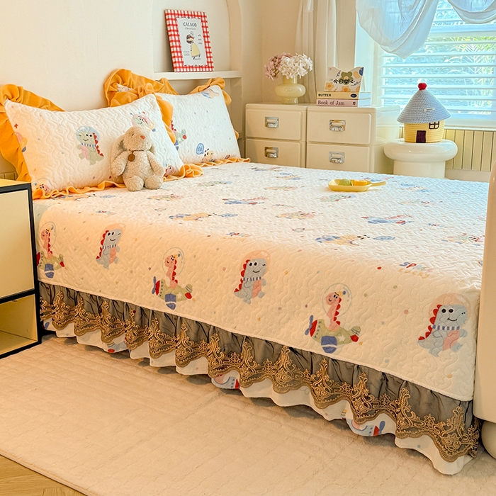 91家纺网 家纺一手货源 找家纺 美达家纺 2025新款牛奶绒榻榻米单床盖床盖单件单品床盖（支持定制，定制款不退不换） 恐龙星球