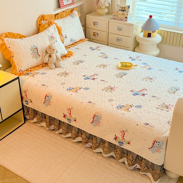 91家纺网 家纺一手货源 找家纺 美达家纺 2025新款牛奶绒榻榻米单床盖床盖单件单品床盖（支持定制，定制款不退不换） 恐龙星球