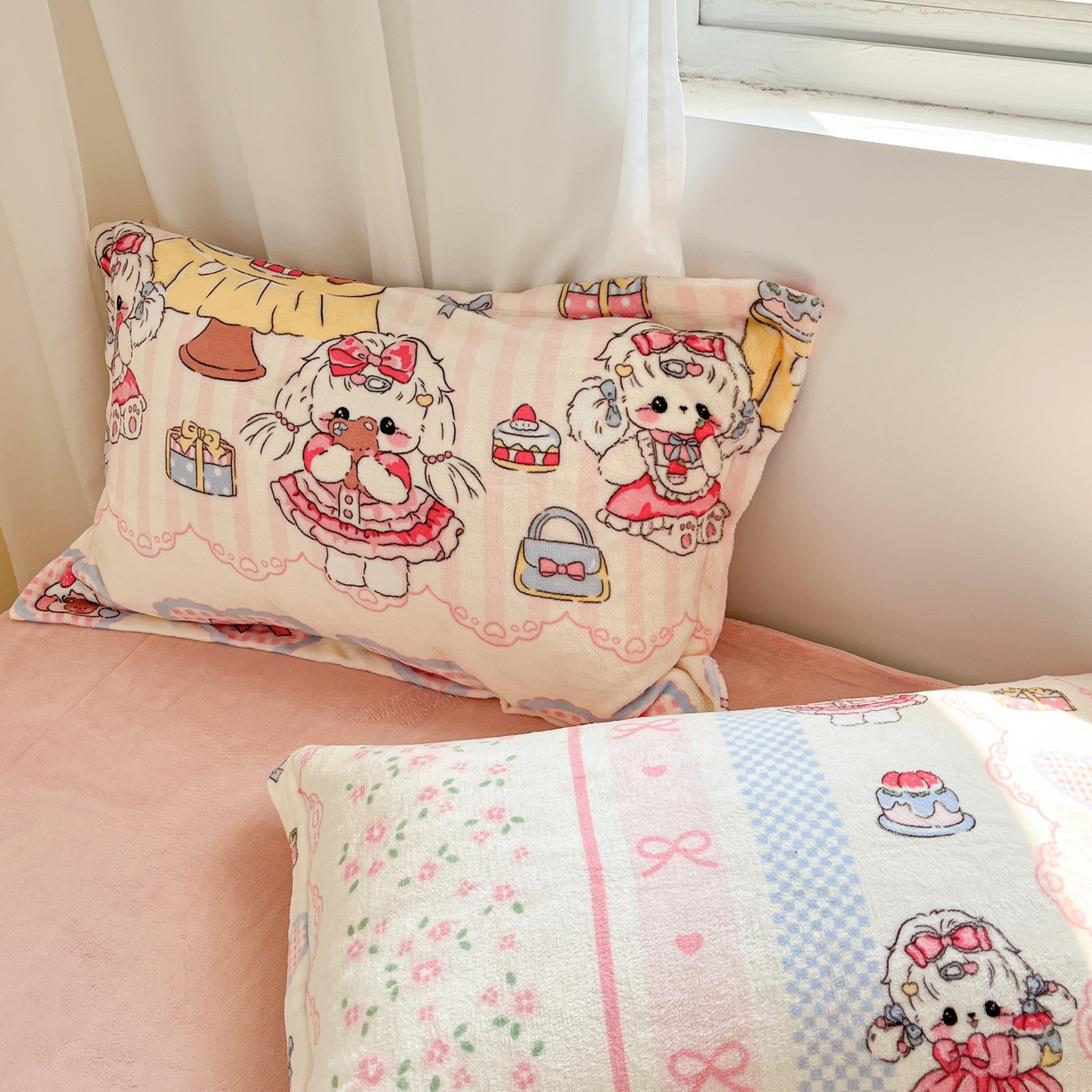 91家纺网 家纺一手货源 找家纺 沐慕 2025新款高克重牛奶绒四件套 牛奶绒-洛丽塔