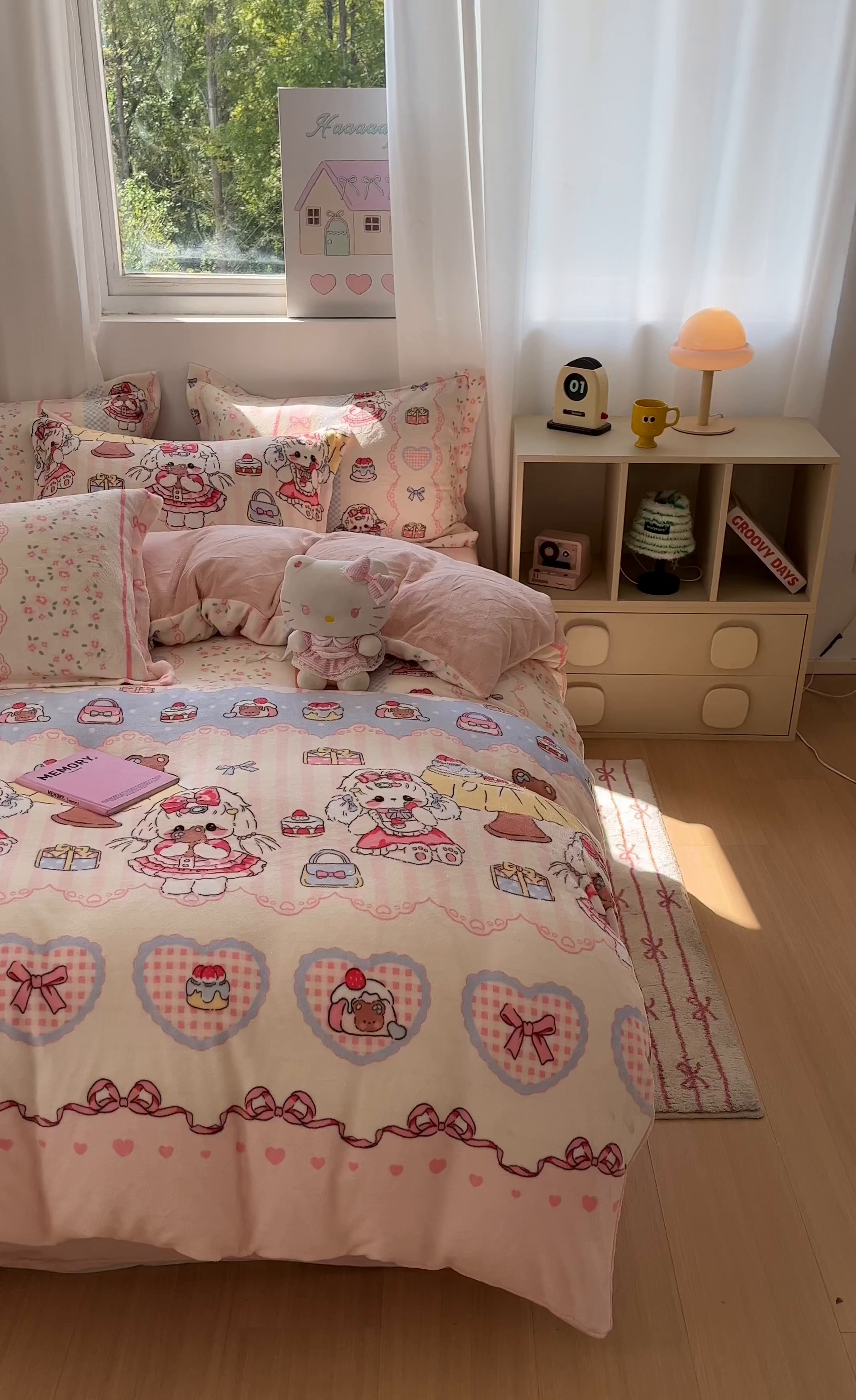 91家纺网 家纺一手货源 找家纺 沐慕 2025新款高克重牛奶绒四件套 牛奶绒-洛丽塔