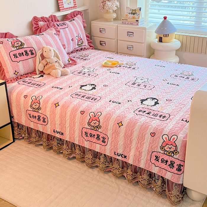 91家纺网 家纺一手货源 找家纺 美达家纺 2025新款牛奶绒榻榻米单床盖床盖单件单品床盖（支持定制，定制款不退不换） 时来运转