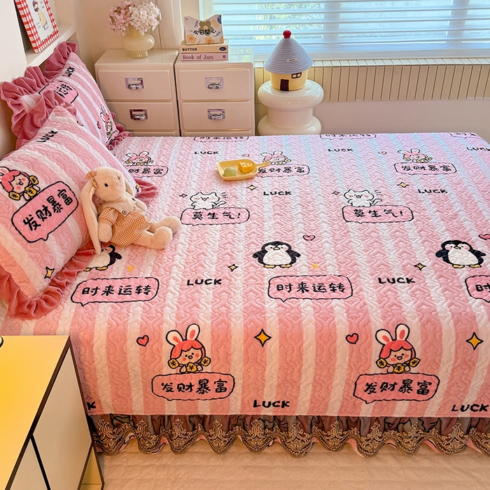 91家纺网 家纺一手货源 找家纺 美达家纺 2025新款牛奶绒榻榻米单床盖床盖单件单品床盖（支持定制，定制款不退不换） 时来运转