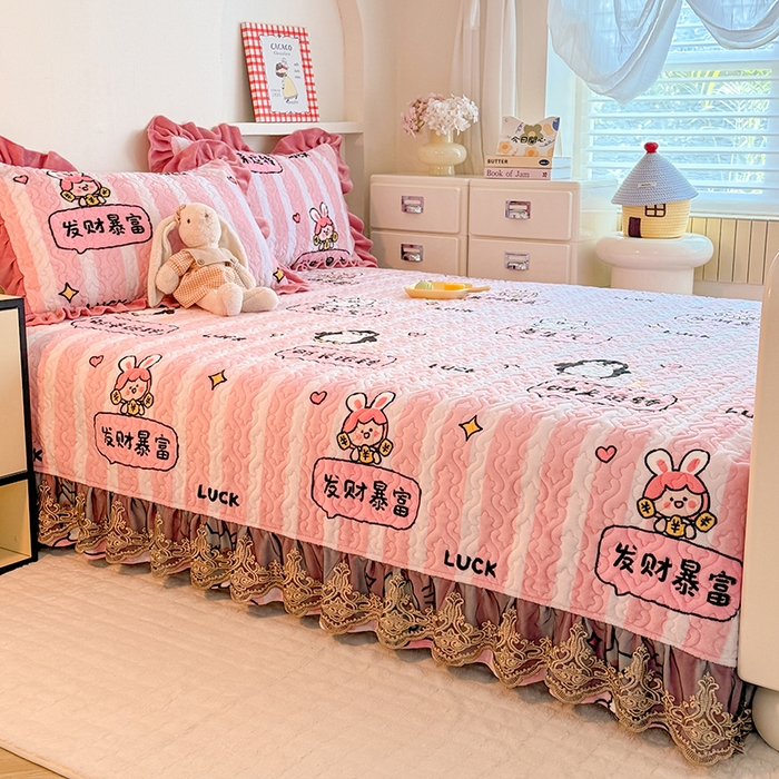 91家纺网 家纺一手货源 找家纺 美达家纺 2025新款牛奶绒榻榻米单床盖床盖单件单品床盖（支持定制，定制款不退不换） 时来运转