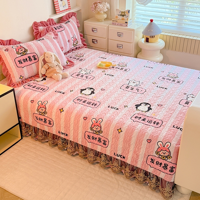 91家纺网 家纺一手货源 找家纺 美达家纺 2025新款牛奶绒榻榻米单床盖床盖单件单品床盖（支持定制，定制款不退不换） 时来运转