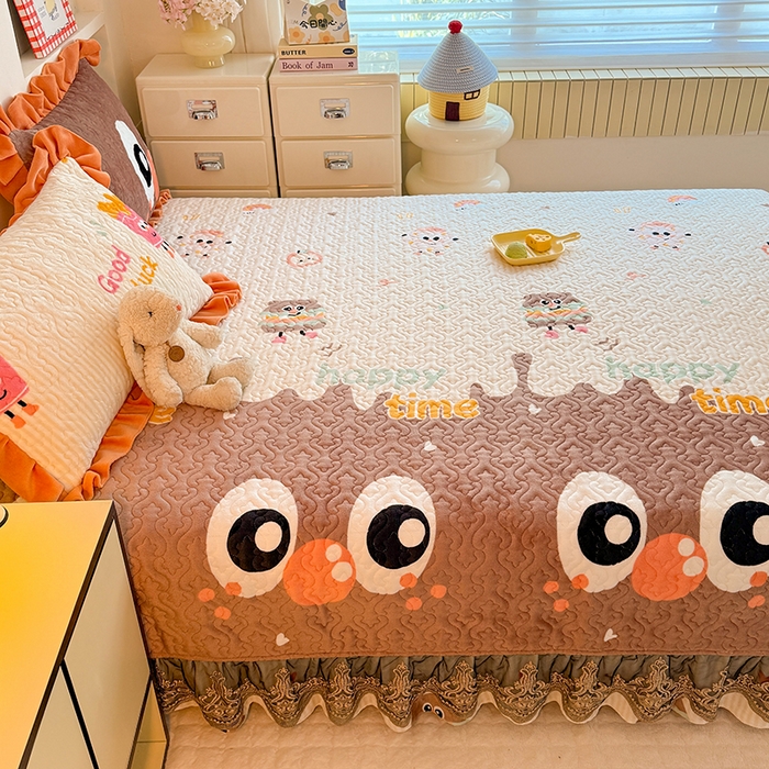 91家纺网 家纺一手货源 找家纺 美达家纺 2025新款牛奶绒榻榻米单床盖床盖单件单品床盖（支持定制，定制款不退不换） 甜蜜奶吧