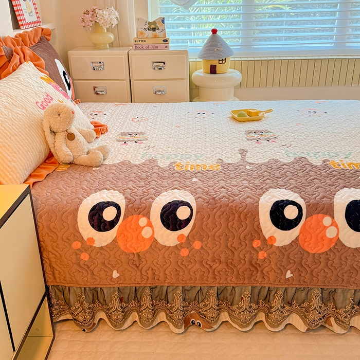 91家纺网 家纺一手货源 找家纺 美达家纺 2025新款牛奶绒榻榻米单床盖床盖单件单品床盖（支持定制，定制款不退不换） 甜蜜奶吧