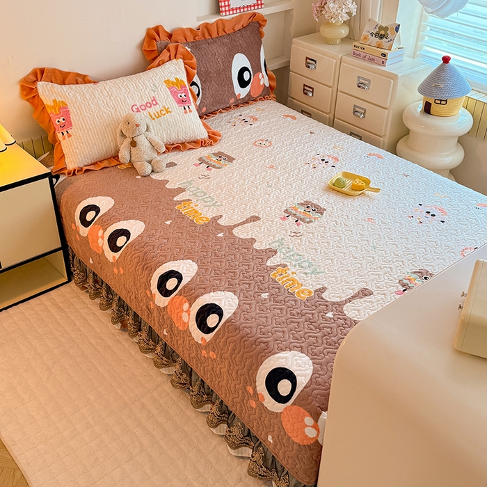 91家纺网 家纺一手货源 找家纺 美达家纺 2025新款牛奶绒榻榻米单床盖床盖单件单品床盖（支持定制，定制款不退不换） 甜蜜奶吧