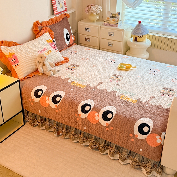 91家纺网 家纺一手货源 找家纺 美达家纺 2025新款牛奶绒榻榻米单床盖床盖单件单品床盖（支持定制，定制款不退不换） 甜蜜奶吧