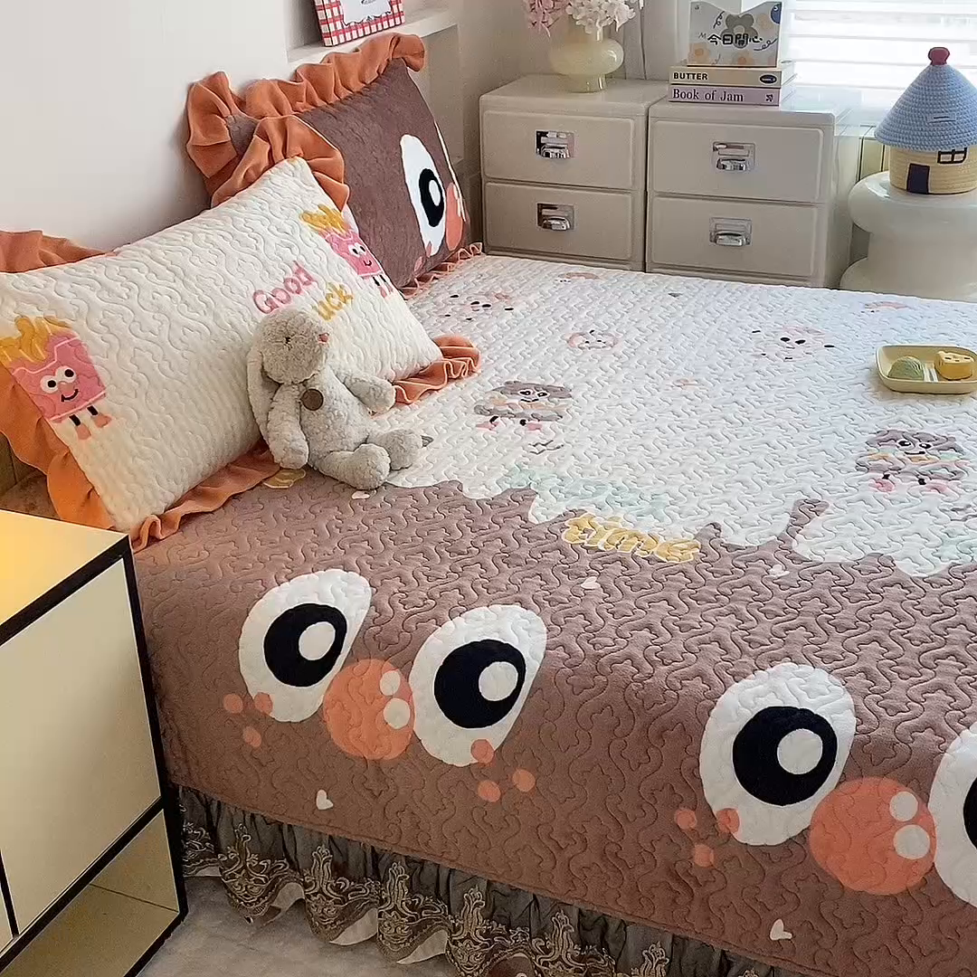 91家纺网 家纺一手货源 找家纺 美达家纺 2025新款牛奶绒榻榻米单床盖床盖单件单品床盖（支持定制，定制款不退不换） 甜蜜奶吧