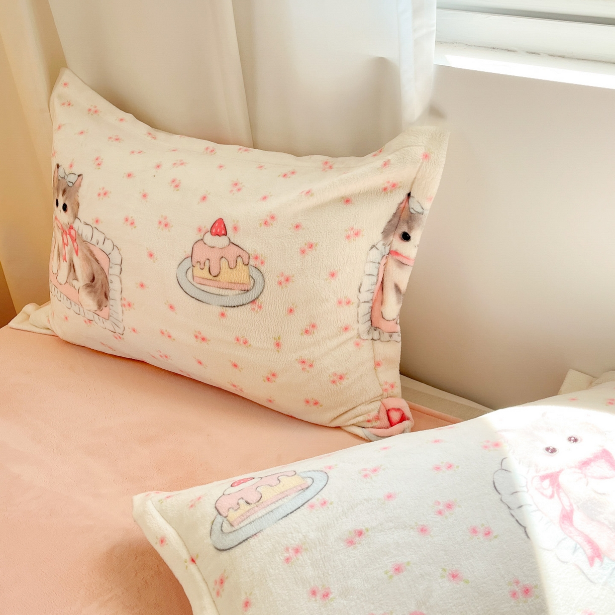 91家纺网 家纺一手货源 找家纺 沐慕 2025新款高克重牛奶绒四件套 牛奶绒-玫瑰粉喵