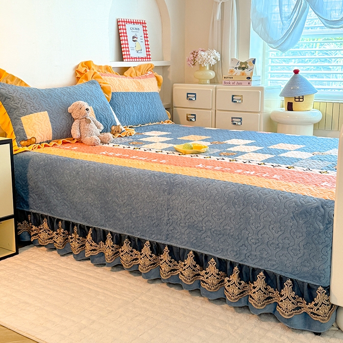 91家纺网 家纺一手货源 找家纺 美达家纺 2025新款牛奶绒榻榻米单床盖床盖单件单品床盖（支持定制，定制款不退不换） 微笑熊