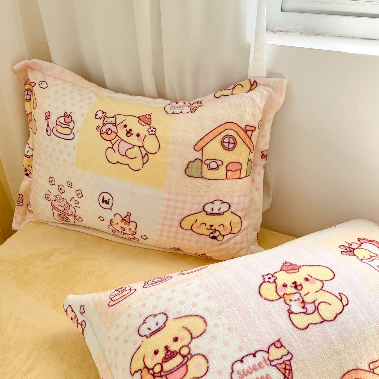 91家纺网 家纺一手货源 找家纺 沐慕 2025新款高克重牛奶绒四件套 牛奶绒-萌狗日记