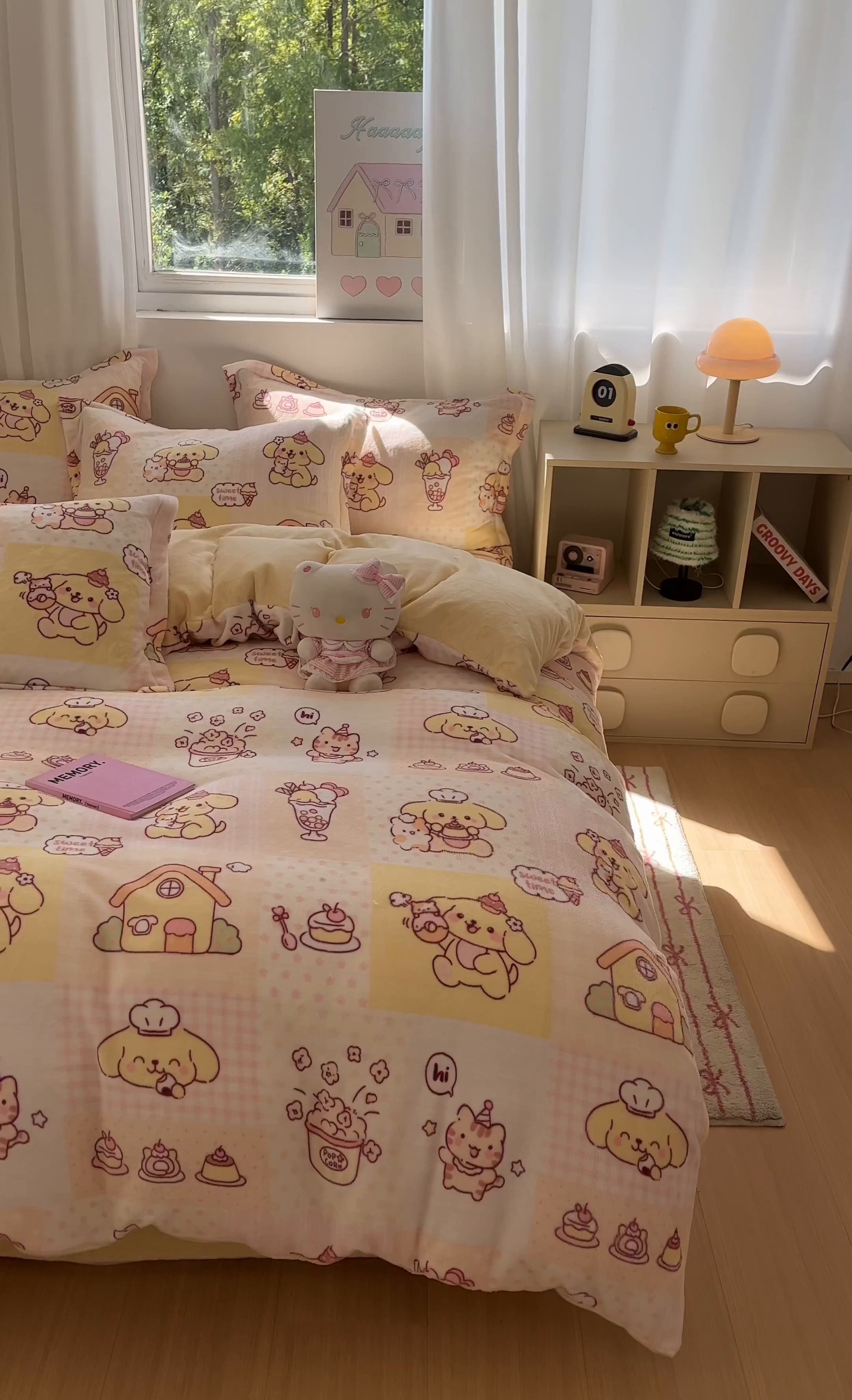 91家纺网 家纺一手货源 找家纺 沐慕 2025新款高克重牛奶绒四件套 牛奶绒-萌狗日记