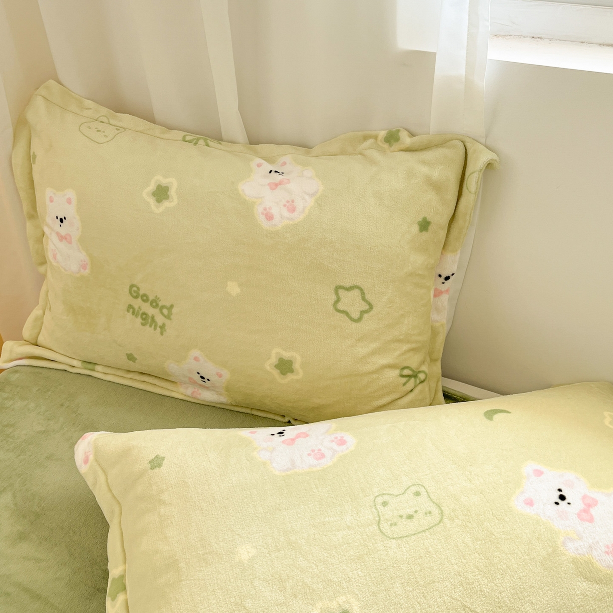 91家纺网 家纺一手货源 找家纺 沐慕 2025新款高克重牛奶绒四件套 牛奶绒-青青萌宠