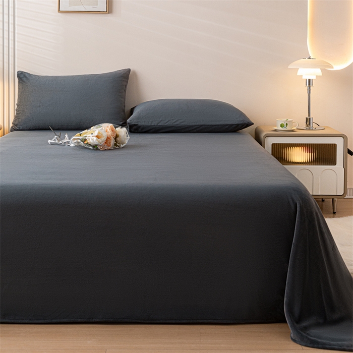 91家纺网 家纺一手货源 找家纺 （总）盛秋 2025新款加厚牛奶绒床单纯色秋冬保暖枕套