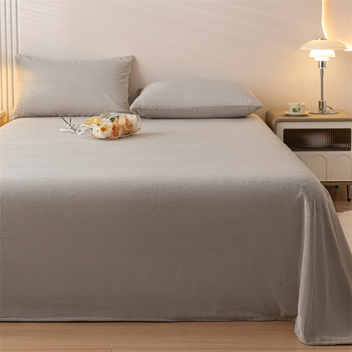 91家纺网 家纺一手货源 找家纺 （总）盛秋 2025新款加厚牛奶绒床单纯色秋冬保暖枕套