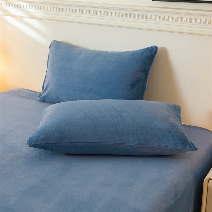 91家纺网 家纺一手货源 找家纺 （总）盛秋 2025新款加厚牛奶绒床单纯色秋冬保暖枕套