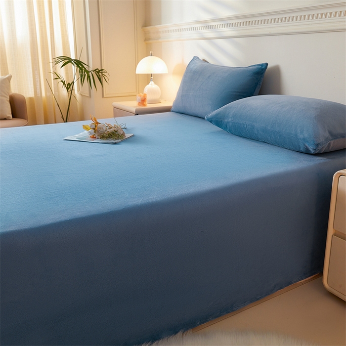 91家纺网 家纺一手货源 找家纺 （总）盛秋 2025新款加厚牛奶绒床单纯色秋冬保暖枕套