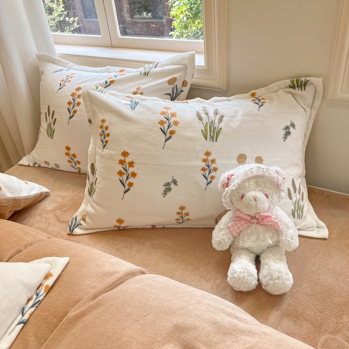 91家纺网 家纺一手货源 找家纺 沐慕 2025新款高克重牛奶绒四件套 牛奶绒-田园松鼠