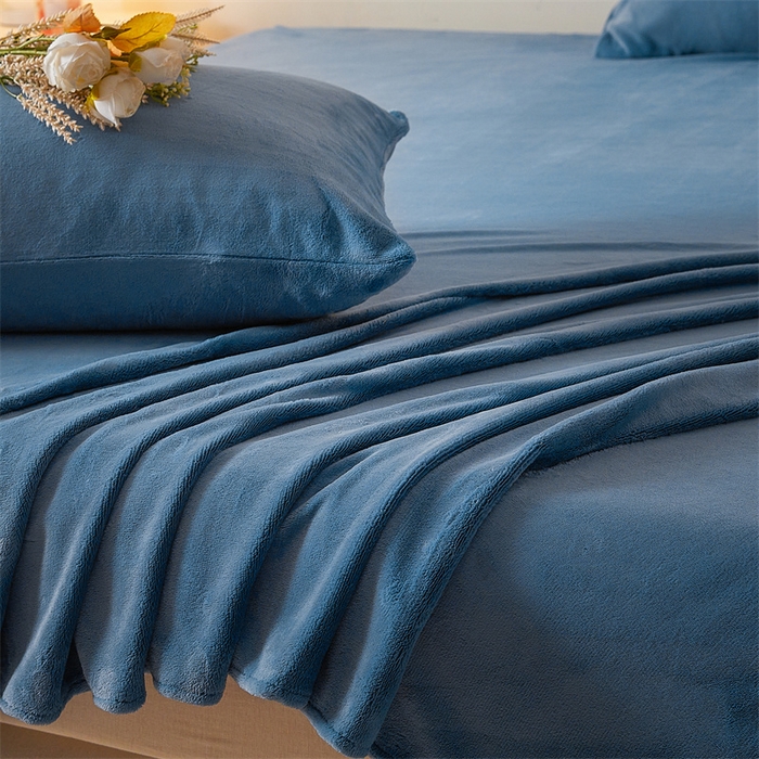 91家纺网 家纺一手货源 找家纺 （总）盛秋 2025新款加厚牛奶绒床单纯色秋冬保暖枕套