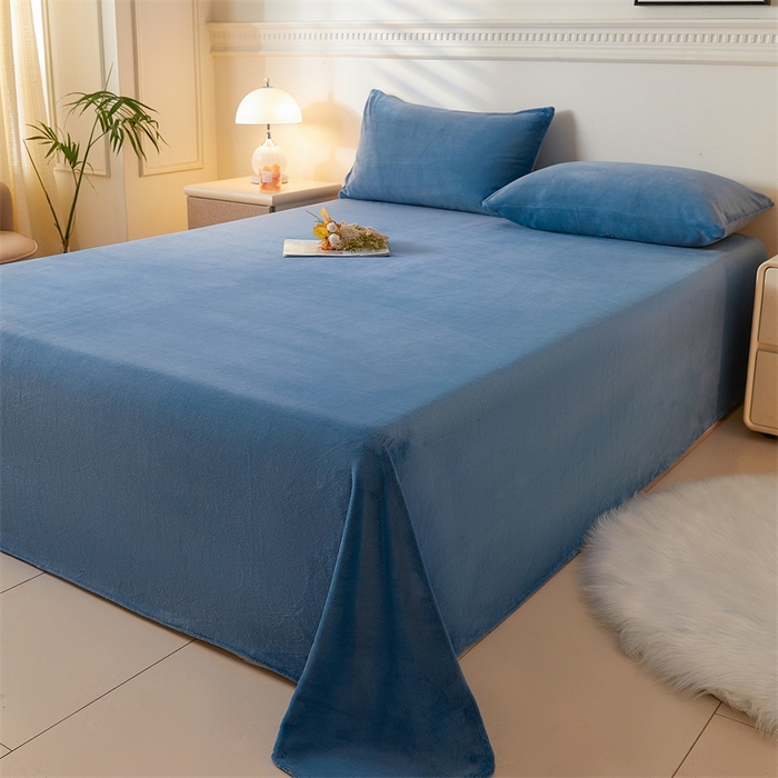 91家纺网 家纺一手货源 找家纺 （总）盛秋 2025新款加厚牛奶绒床单纯色秋冬保暖枕套