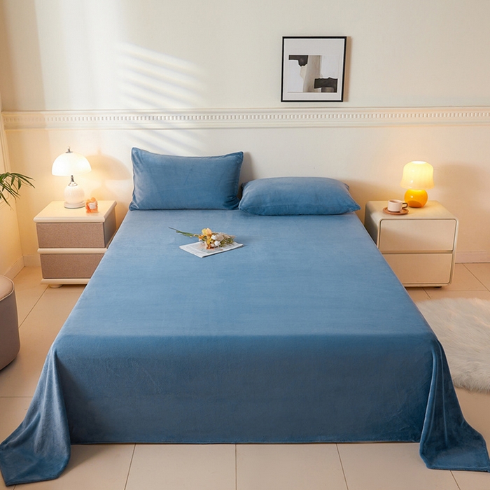 91家纺网 家纺一手货源 找家纺 （总）盛秋 2025新款加厚牛奶绒床单纯色秋冬保暖枕套