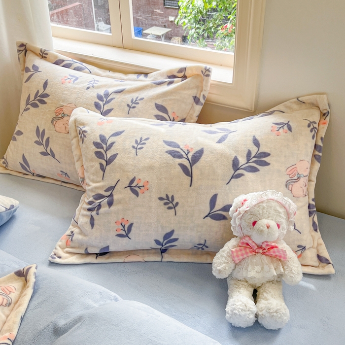 91家纺网 家纺一手货源 找家纺 沐慕 2025新款高克重牛奶绒四件套 牛奶绒-兔稚