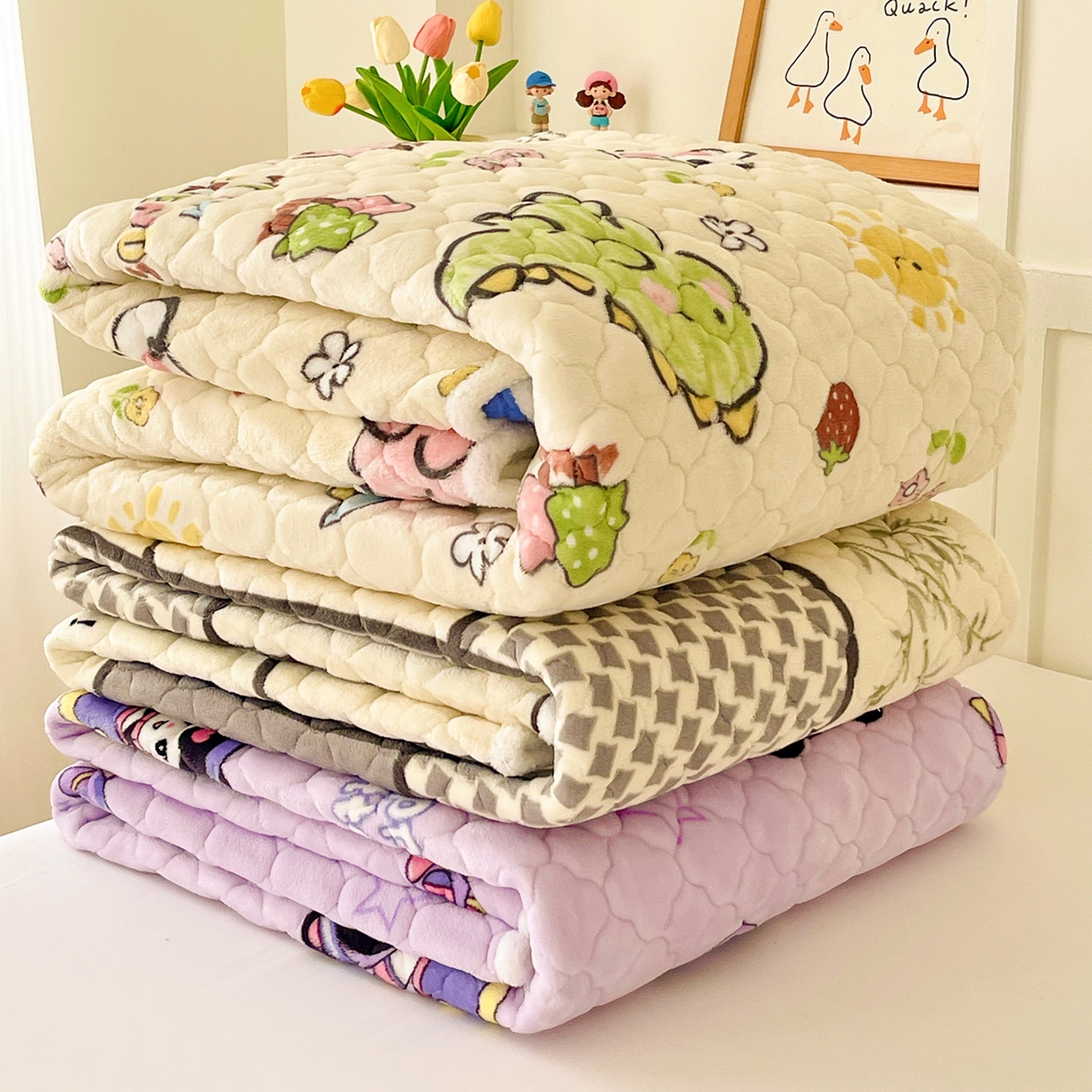 富馨莱 2025新款牛奶绒夹棉床垫床盖支持一件定制 组合图