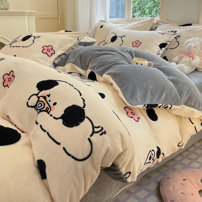 91家纺网 家纺一手货源 找家纺 沐慕 2025新款高克重牛奶绒四件套 牛奶绒-修修狗