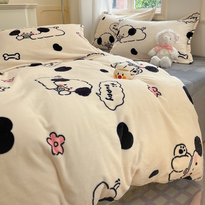 91家纺网 家纺一手货源 找家纺 沐慕 2025新款高克重牛奶绒四件套 牛奶绒-修修狗