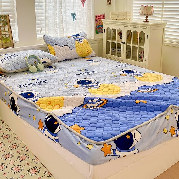 91家纺网 家纺一手货源 找家纺 （总）富馨莱 2025新款牛奶绒夹棉床笠支持一件定做