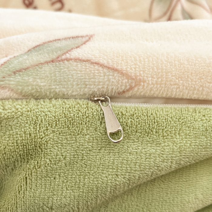 91家纺网 家纺一手货源 找家纺 沐慕 2025新款高克重牛奶绒四件套 牛奶绒-叶子小兔