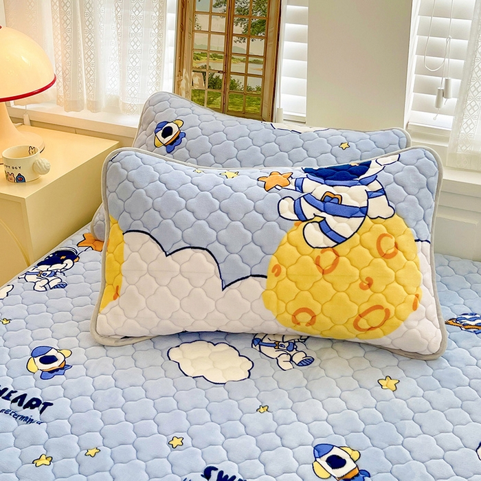 91家纺网 家纺一手货源 找家纺 （总）富馨莱 2025新款牛奶绒夹棉床笠支持一件定做