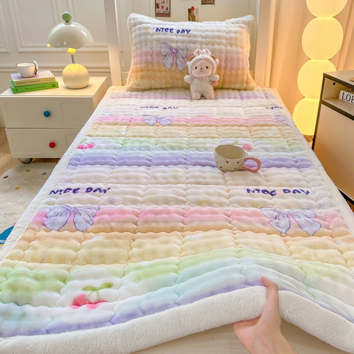 91家纺网 家纺一手货源 找家纺 （总）优品惠 2025新款兔毛绒床垫学生床垫床褥子床护垫