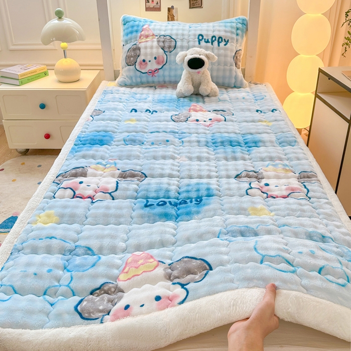 91家纺网 家纺一手货源 找家纺 （总）优品惠 2025新款兔毛绒床垫学生床垫床褥子床护垫