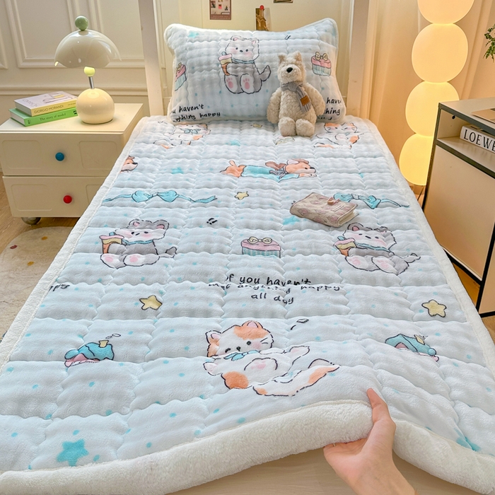 91家纺网 家纺一手货源 找家纺 （总）优品惠 2025新款兔毛绒床垫学生床垫床褥子床护垫